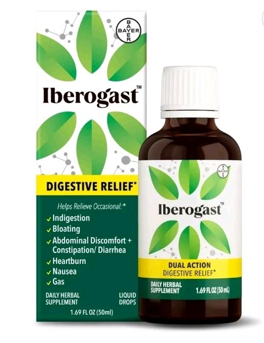 Two Iberogast Liquid Drops for Occasional Upset Stomach, 1.69 oz EA, Exp 08/2026