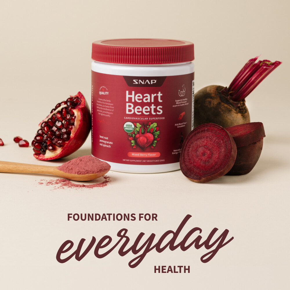 Snap Heart Beets Powder USDA Cardiovascular Superfood Nitric Oxide Booster