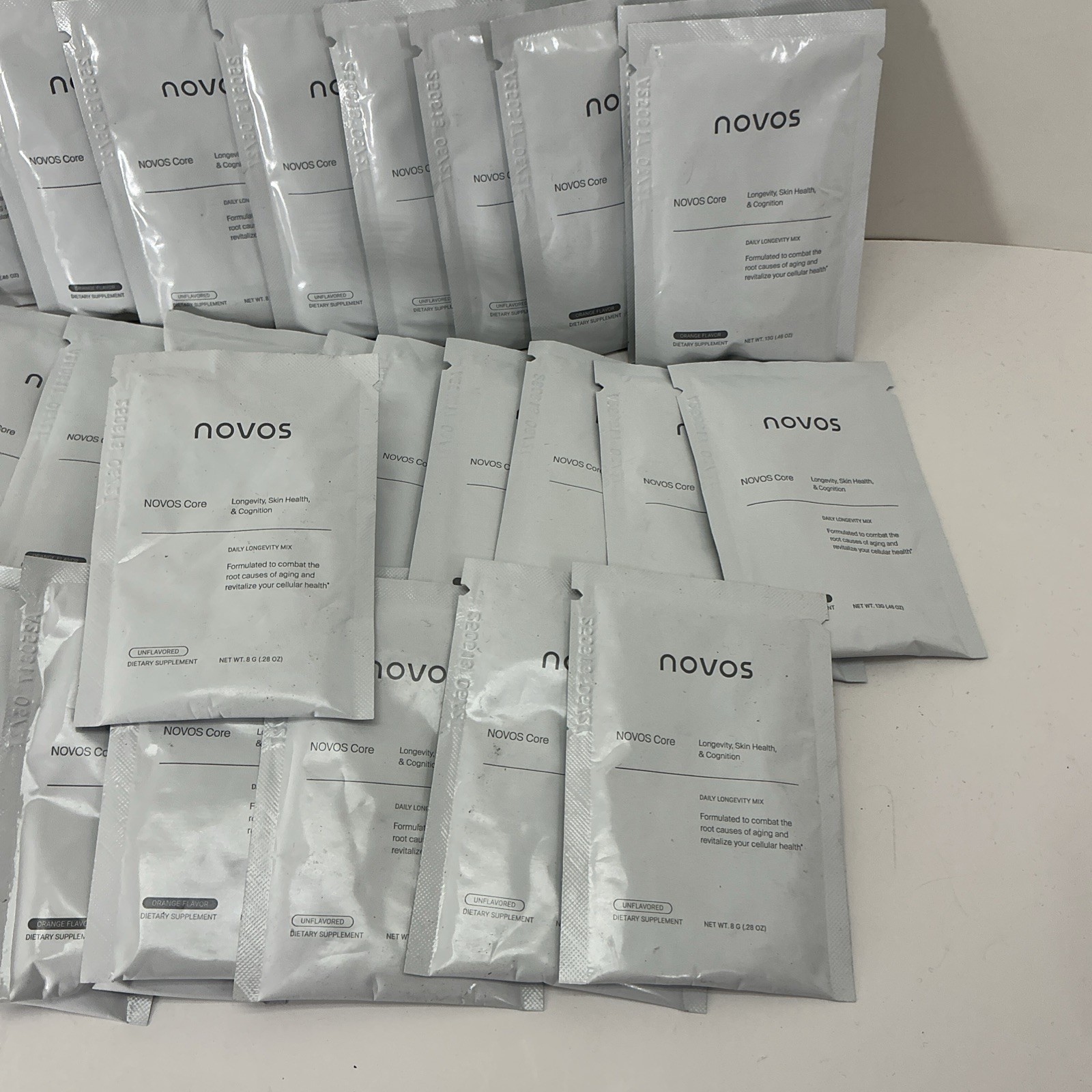 NOVOS Core Longevity,Skin Health,Cognition Mix, Supplement- 30 Packs Orange