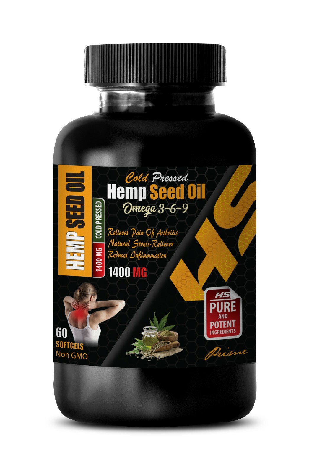 hemp oil – ORGANIC HEMP SEED OIL 1400mg – omega 3, 6, 9 fatty acids – 60 Caps