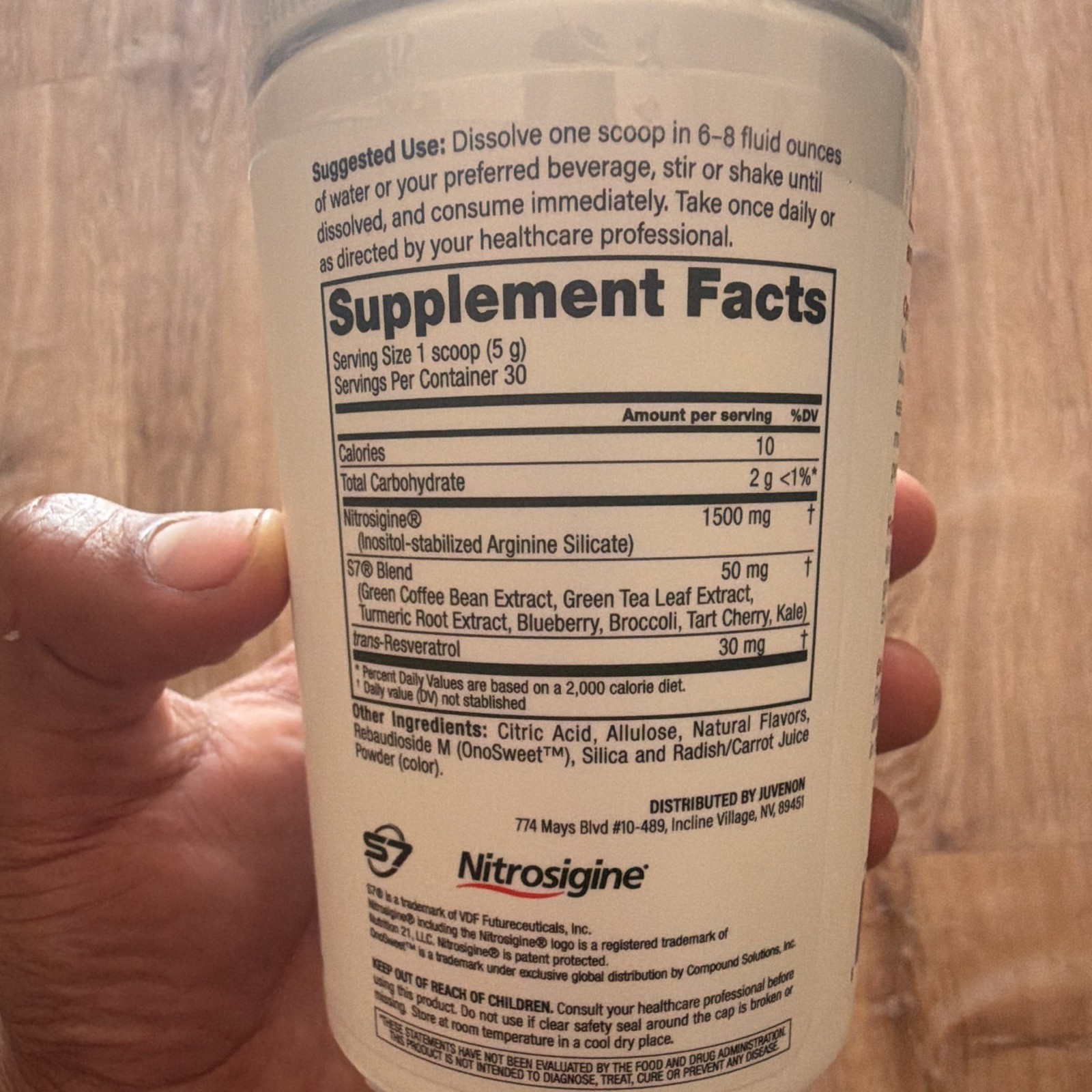Juvenon BloodFlow-7 Nitro XXXL Nitric Oxide Booster Powder 1500mg Exp 08/2027