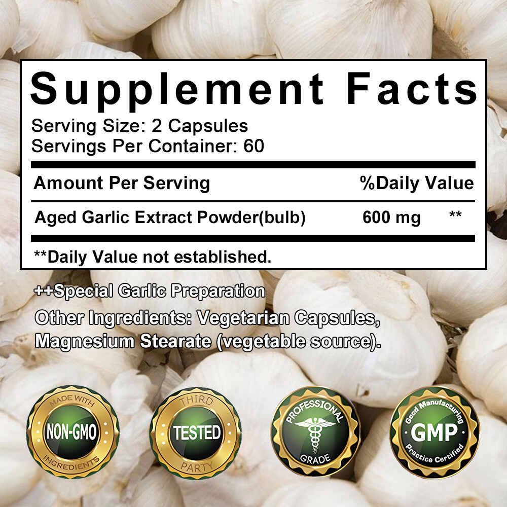 Aged Garlic Extract Original Formula Cardiovascular Healthy 700 mg 120 Capsules
