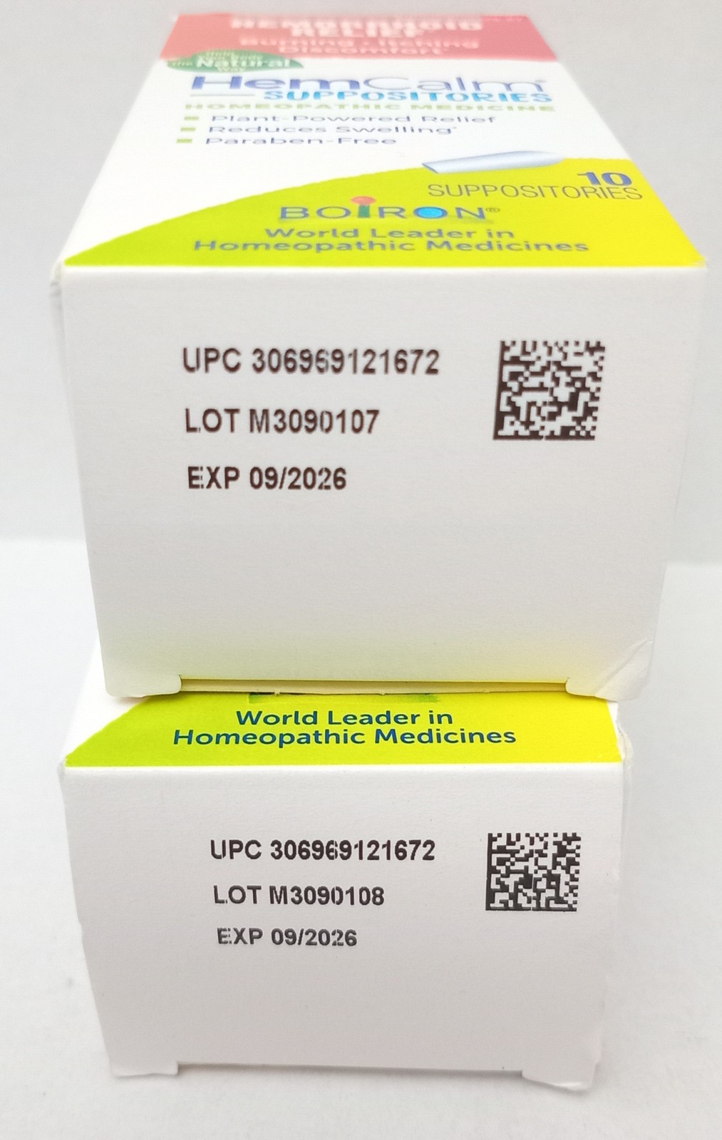 TWO Boiron HemCalm Suppositories Homeopathic Hemorrhoid Relief 10ct Exp 9/2026