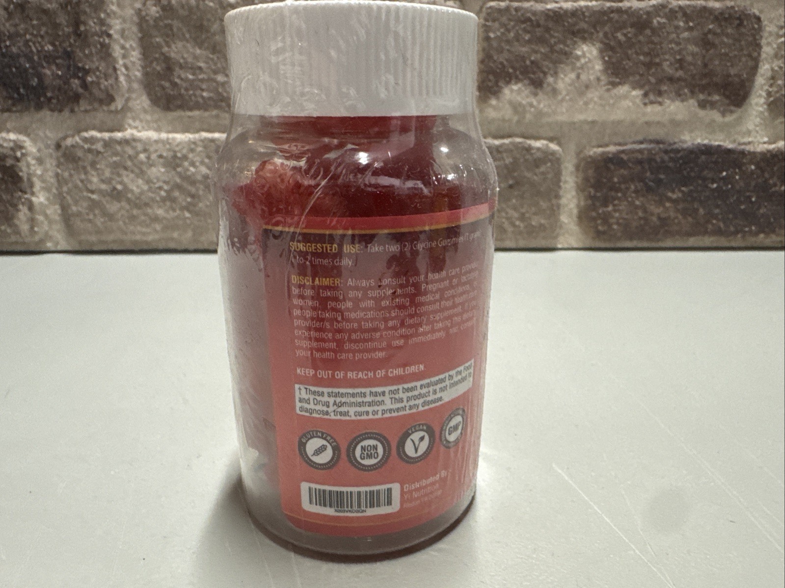 Glycine Gummies Strawberry 30ct Protect Muscle loss Neurotransmitter support, J
