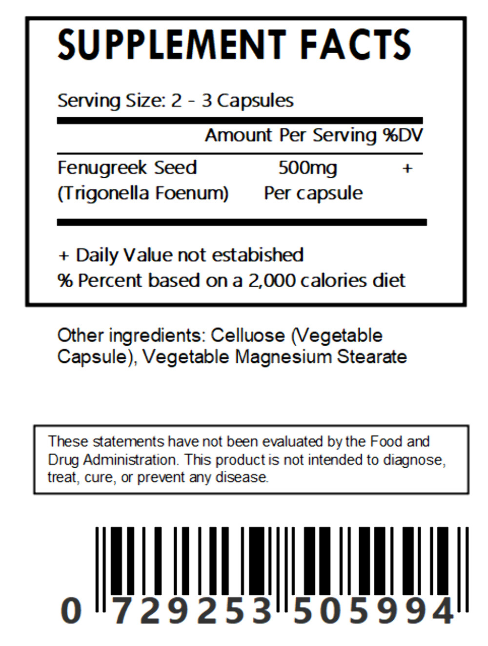 Fenugreek Capsules – Bulk