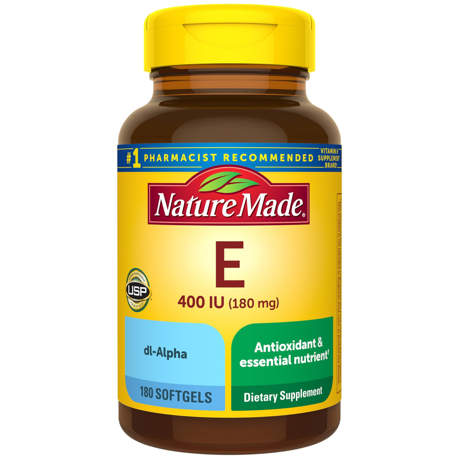 Nature Made Vitamin E 180 mg (400 IU) 180 Count (Pack of 1), 180