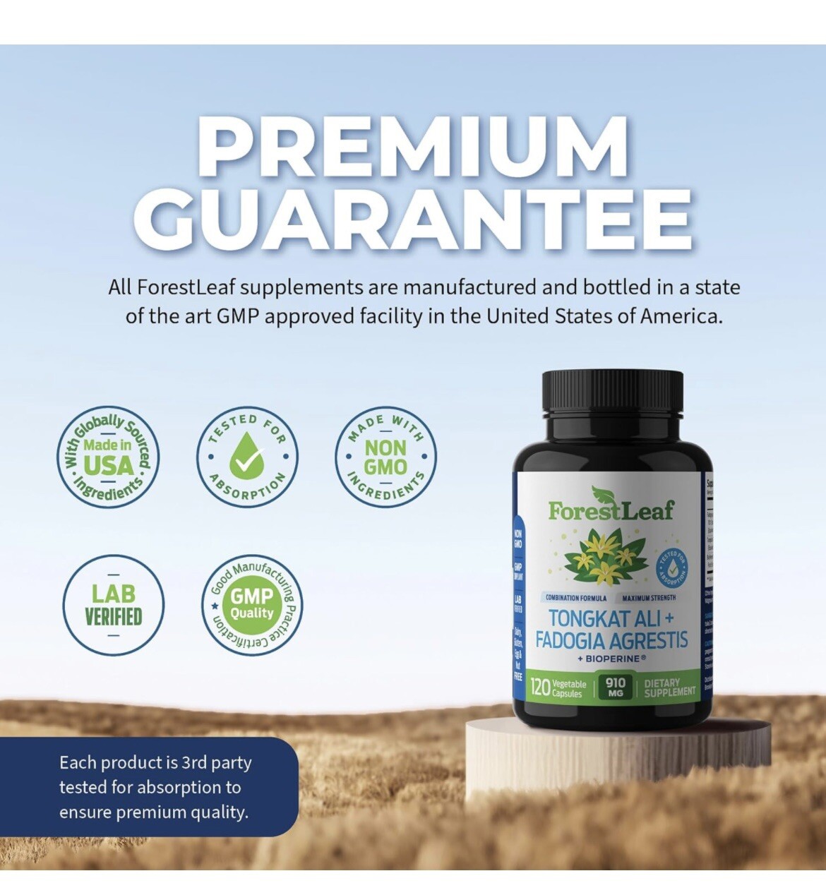 FADOGIA AGRESTIS SUPPLEMENT WITH BIOPERINE- MAXIMUM STRENGTH 200:1 EXTRACT