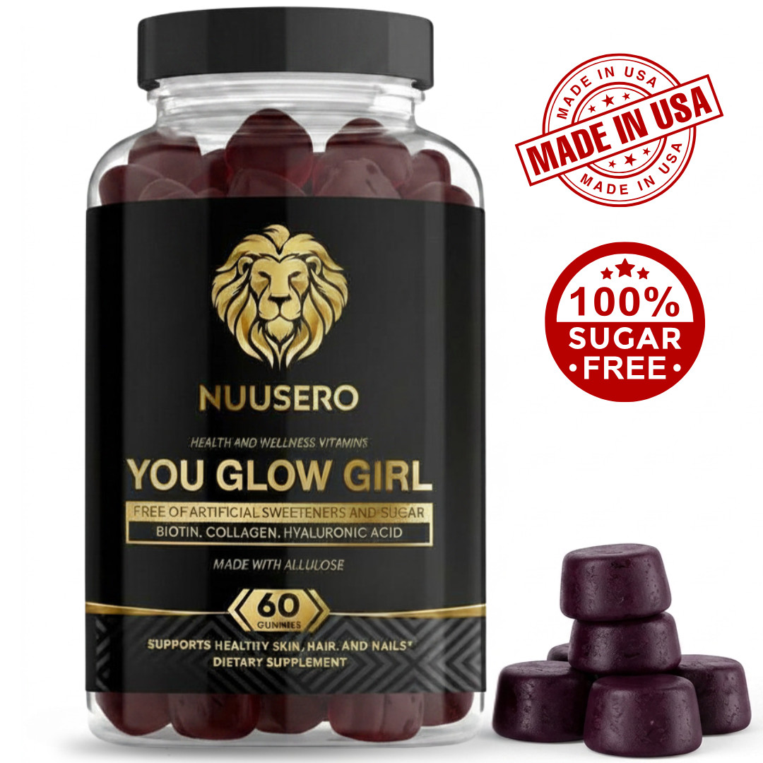 Collagen Biotin Gummies Sugar Free Made in USA Hyaluronic Acid Keto 60ct Nuusero