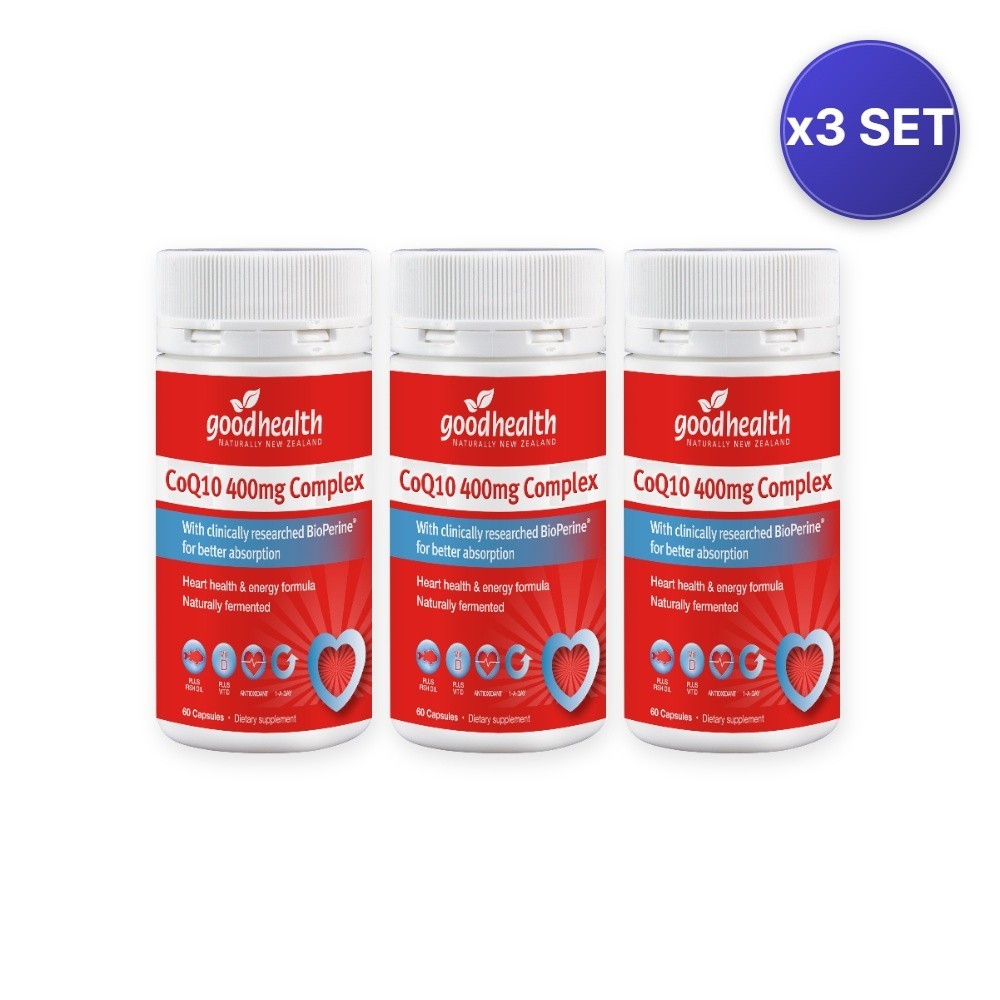 Good Health CoQ10 400mg (60 Capsules) – 3 Pack