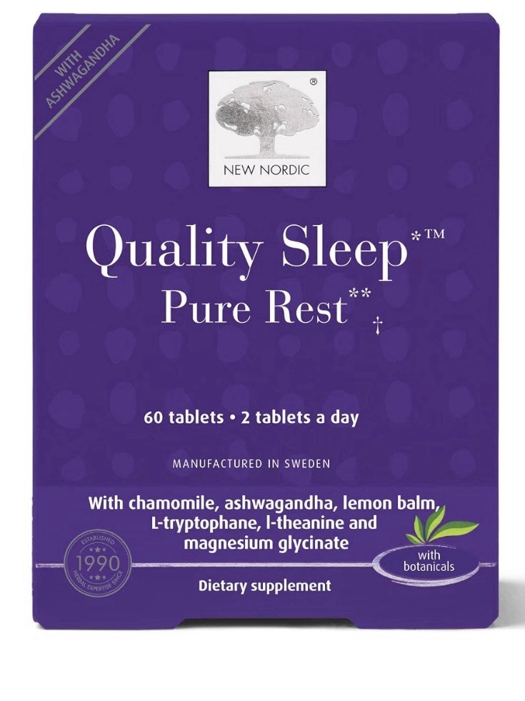 NEW NORDIC Quality Sleep Pure Rest With Ashwagandha 60 Tablets 30-Day Supply