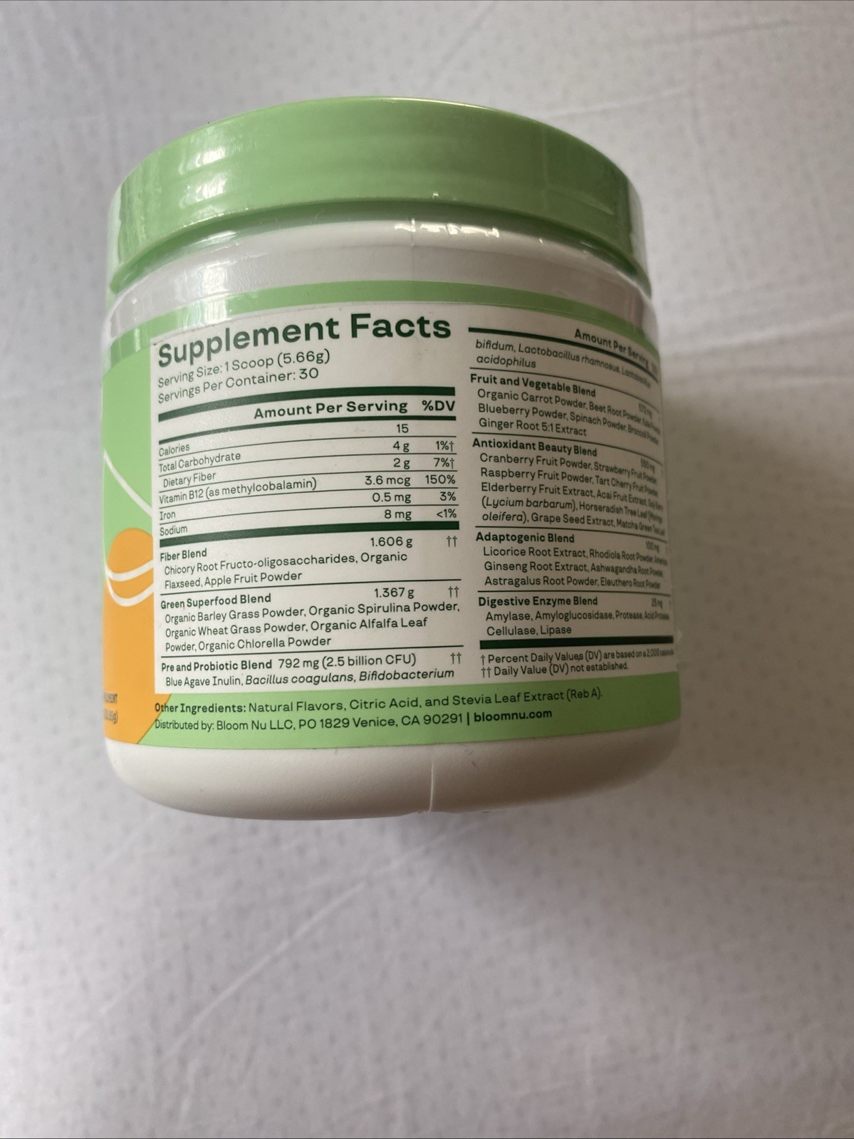 Bloom Greens Superfood Powder Mango 30 Servings Digestion Bloat Relief