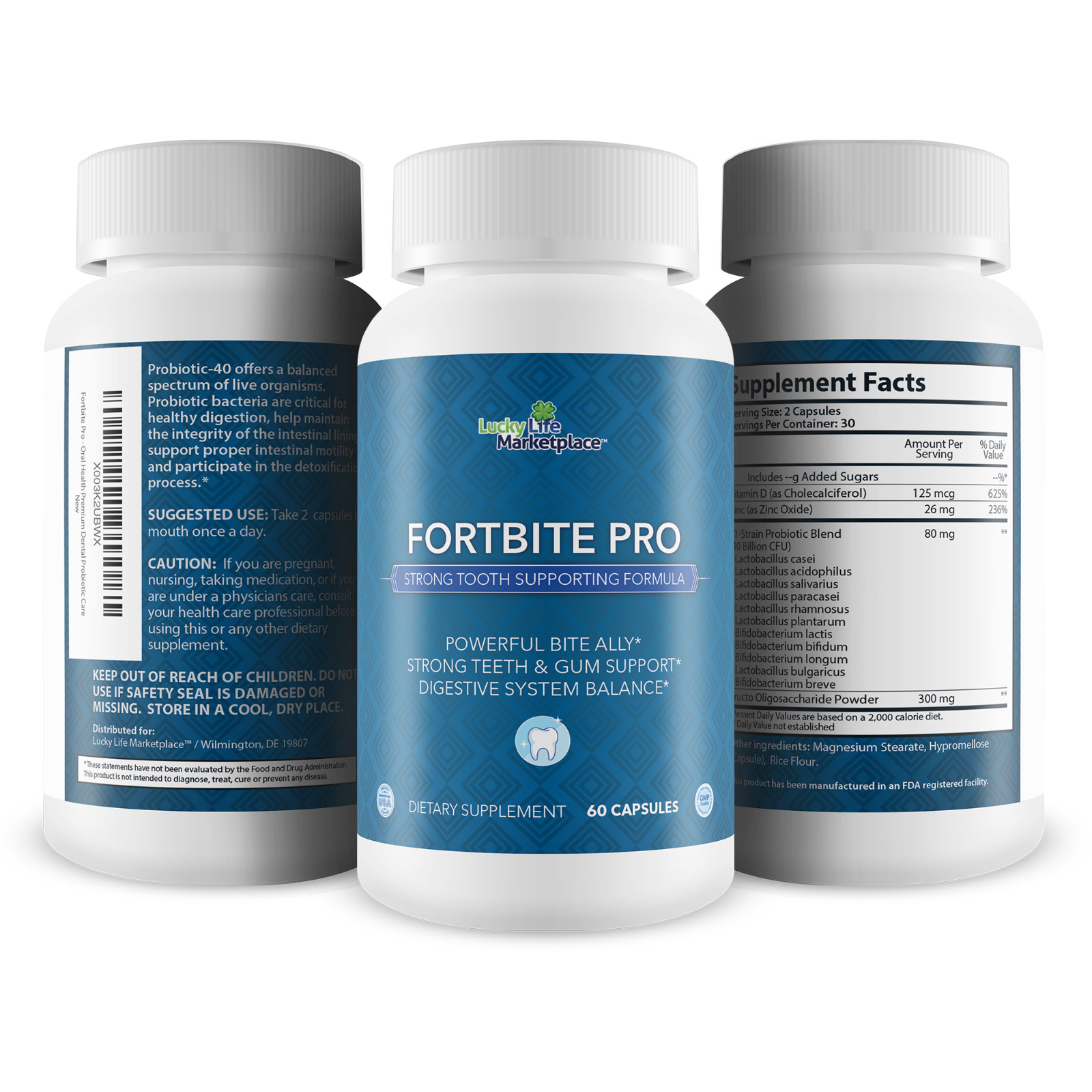 Fortbite Pro – Oral Health Probiotics – Support Healthy Teeth & Gums – Probiotic