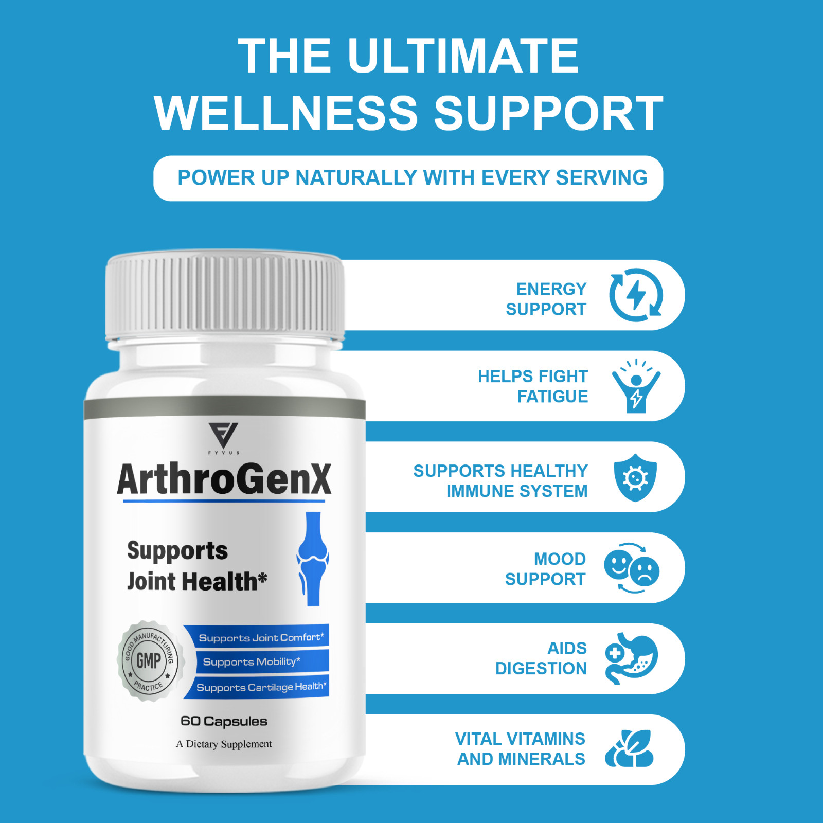 (2 Pack) Arthogenx Advanced Joint Support, Artho Gen X Supplement (120 Capsules)