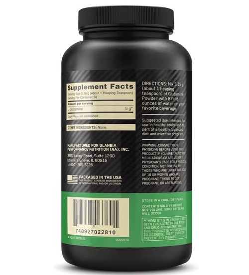 Optimum Nutrition Glutamine Powder Unflavored 10.58 oz (300 g)