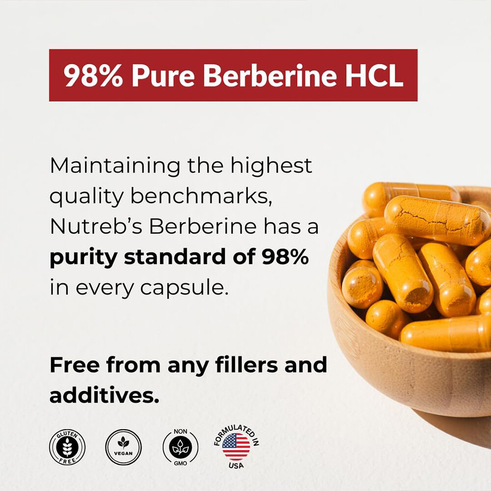 Berberine 1200mg – 5X Higher Absorption – Heart Health, Immune Support – Non GMO