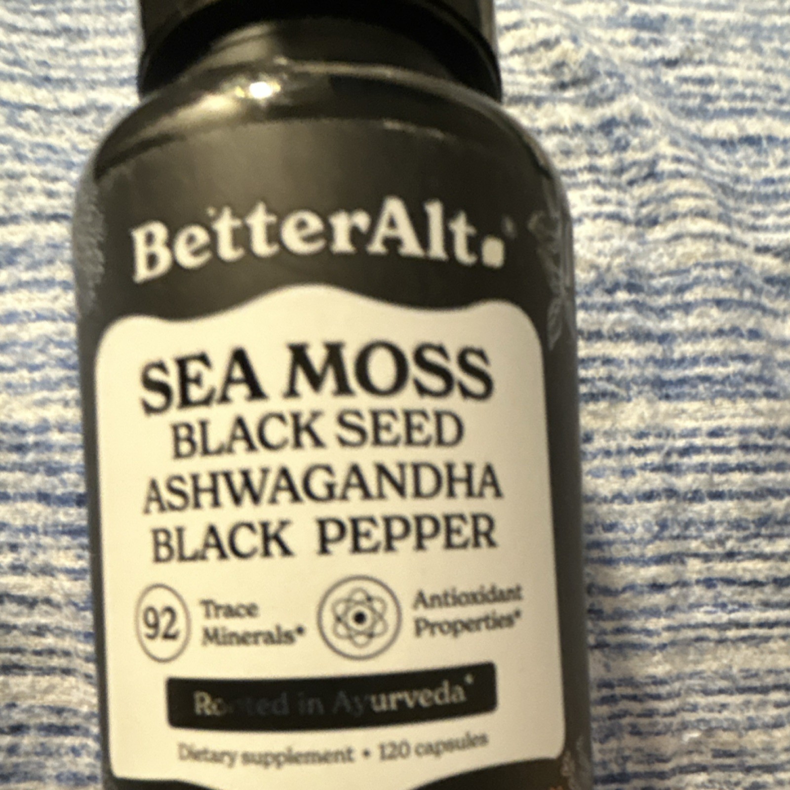 BetterAlt Sea Moss Black Seed Ashwagandha Black Pepper Vitamin C Capsules 120