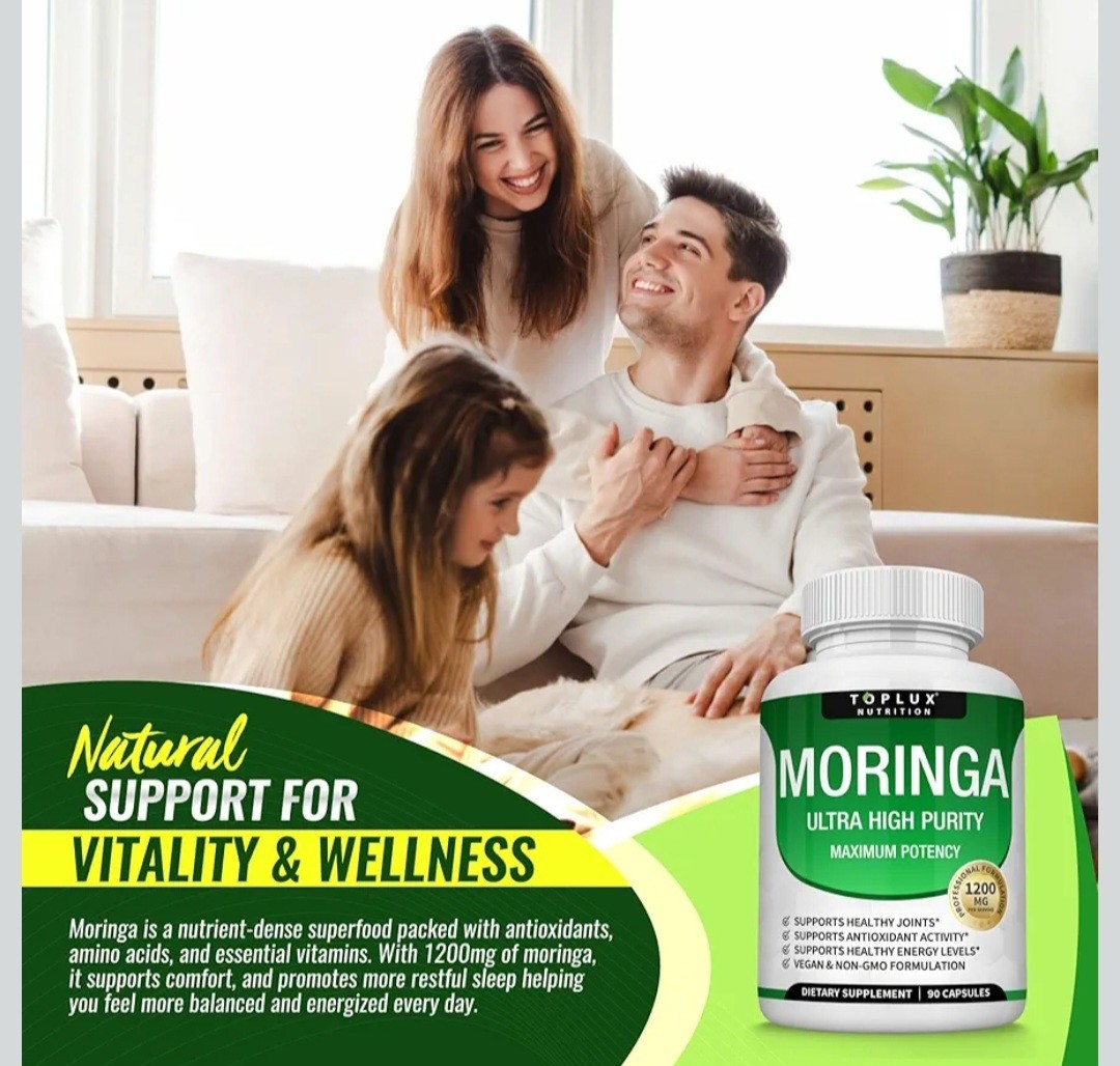Toplux Nutrition Moringa Ultra High Purity Maximum Potency 1200mg 90 Capsules