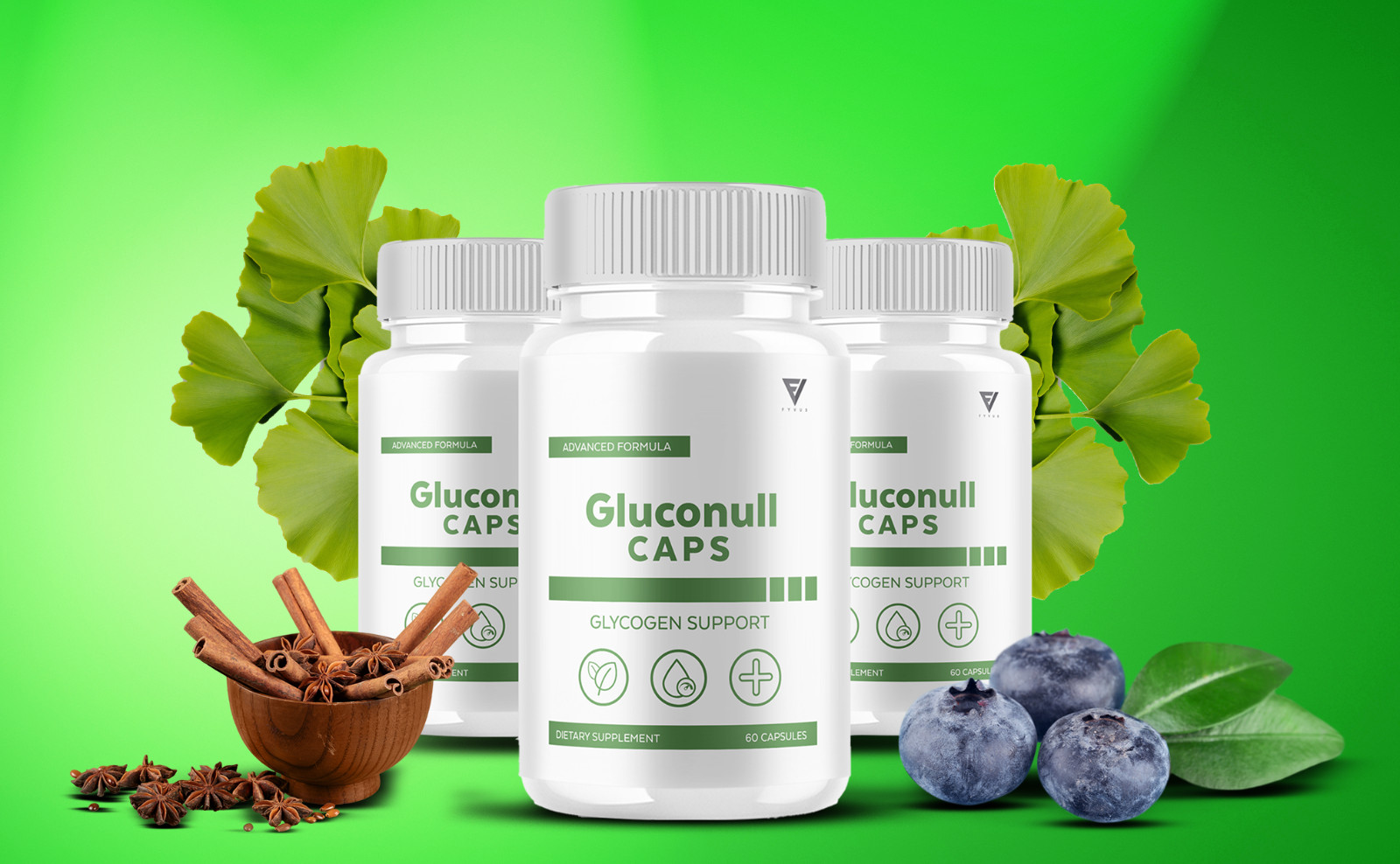 (5 Pack) Gluconull Caps Gluco Null Capsules for Glycogen Support (300 Capsules)