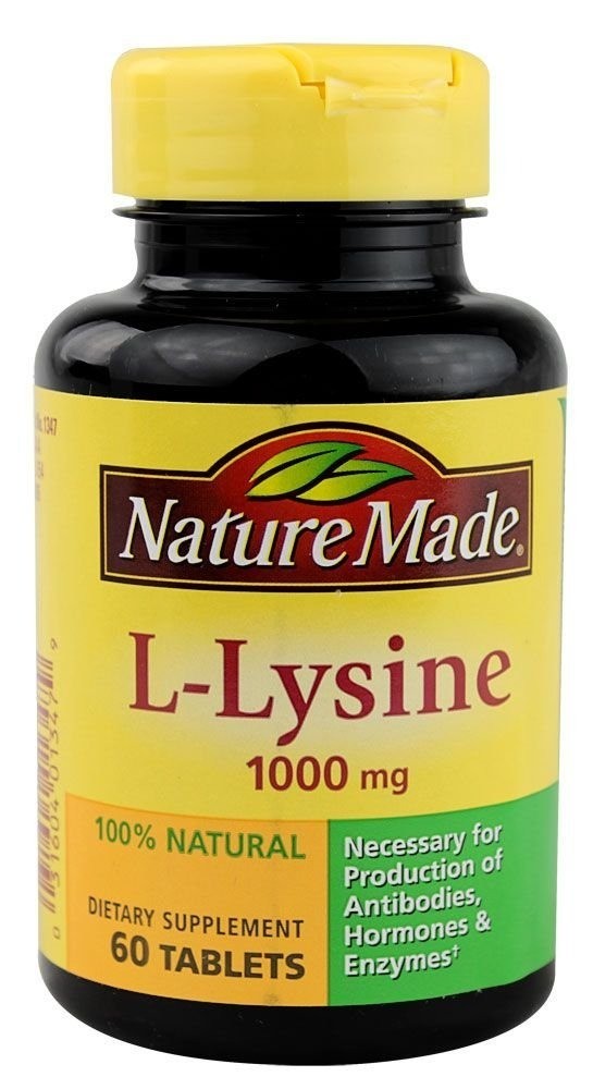 Nature Made L-Lysine 1000 mg Tablets, 60 Count, Gluten Free