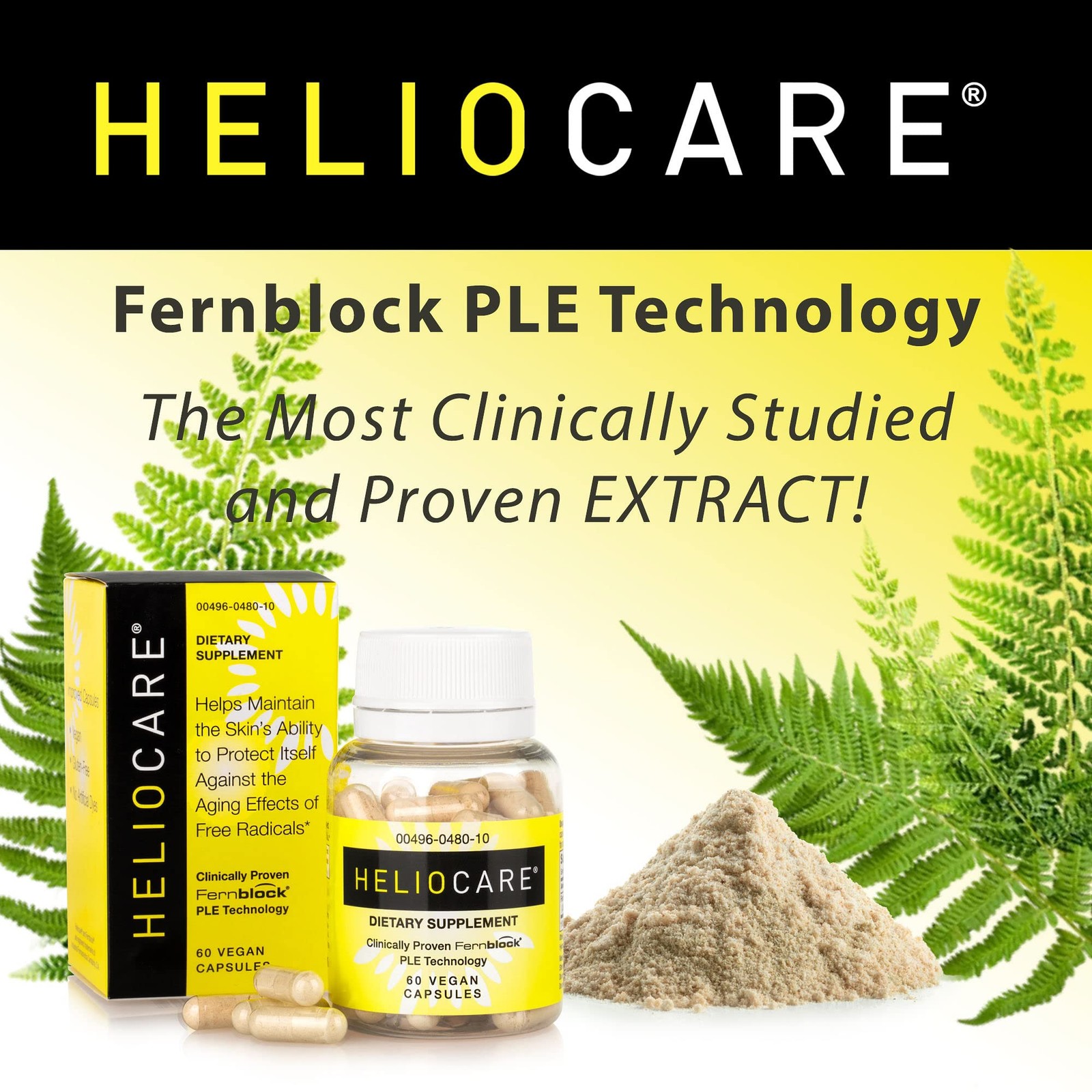 Heliocare Skin Care Dietary Supplement: 240mg 60 Count (Pack of 1), Yellow