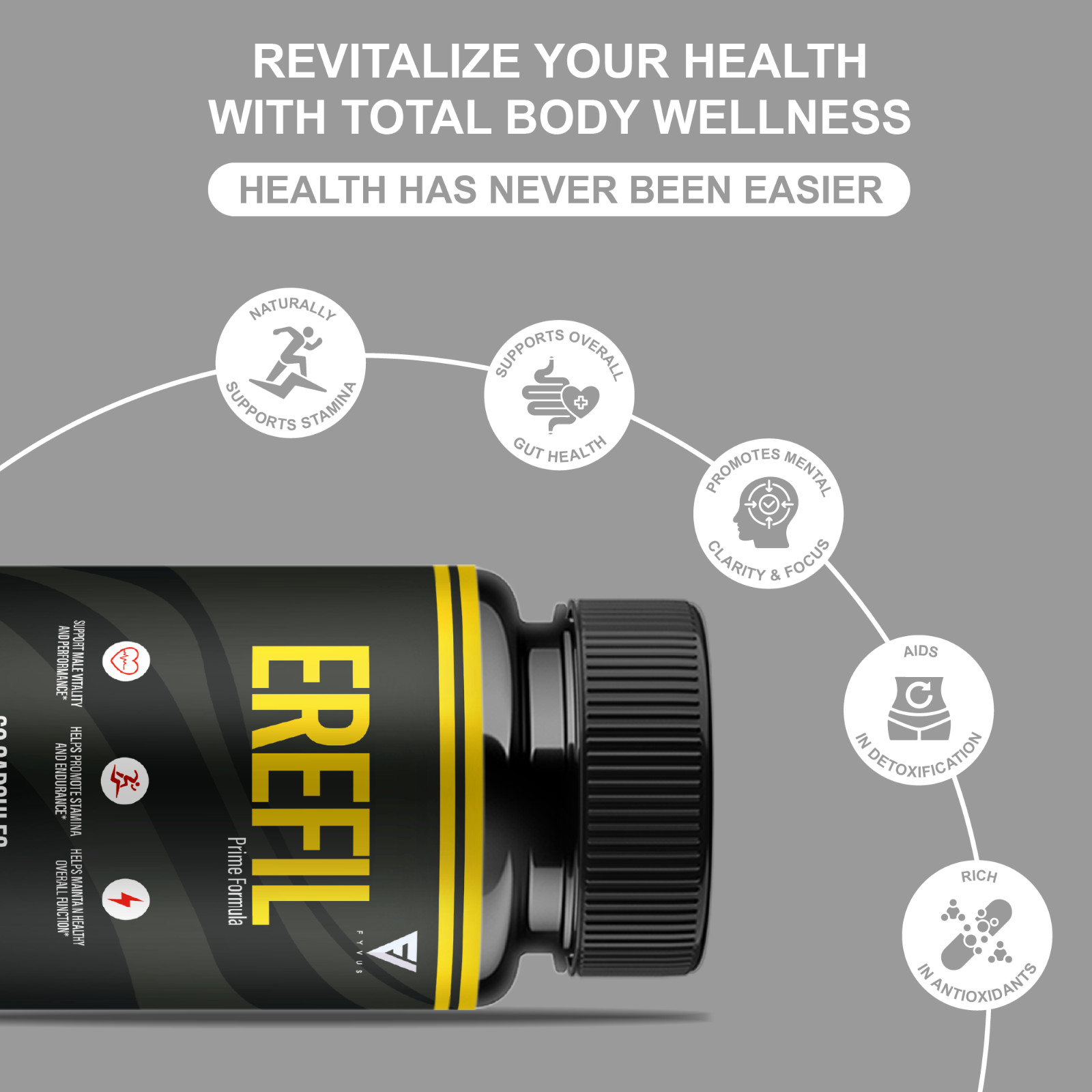 (3 Pack) Erefil Premium Performance Capsules, Erefill Supplement (180 Capsules)