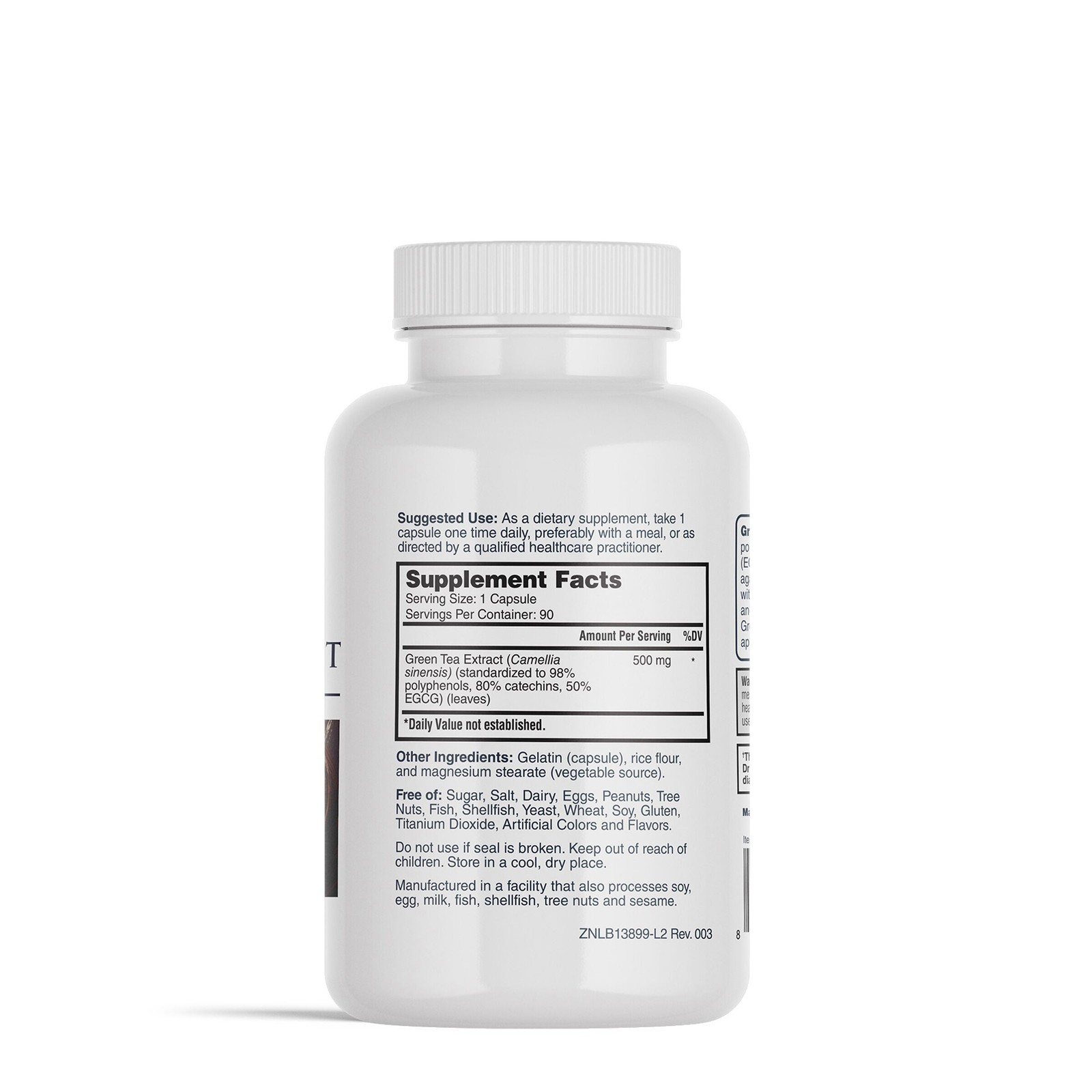 Green Tea Extract 500mg – 90 Capsules (90 Servings)