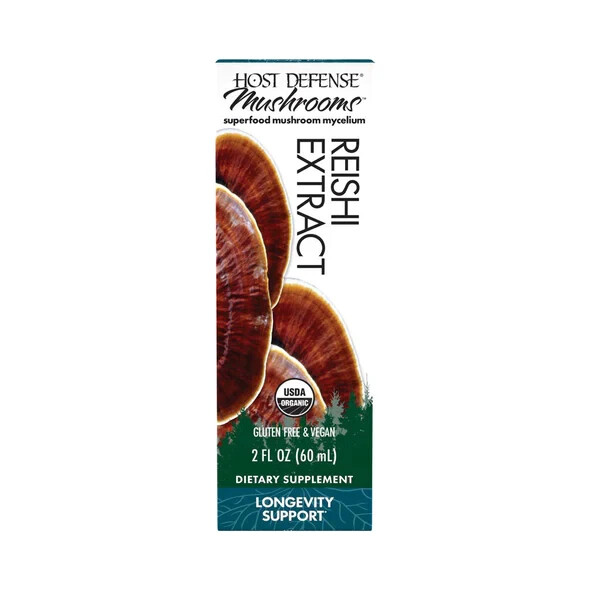 Host Defense Reishi Extract 2 Oz Organic Longevity Fungi Perfecti