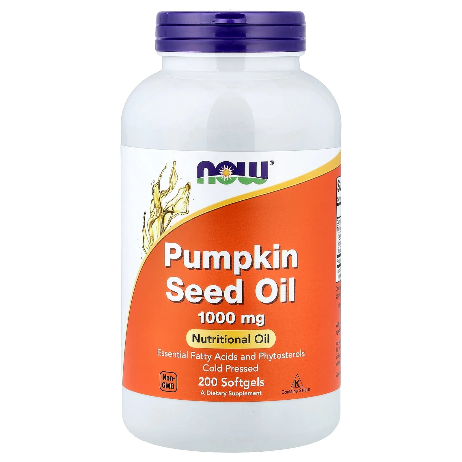 2 X NOW Foods, Pumpkin Seed Oil, 1,000 mg, 200 Softgels