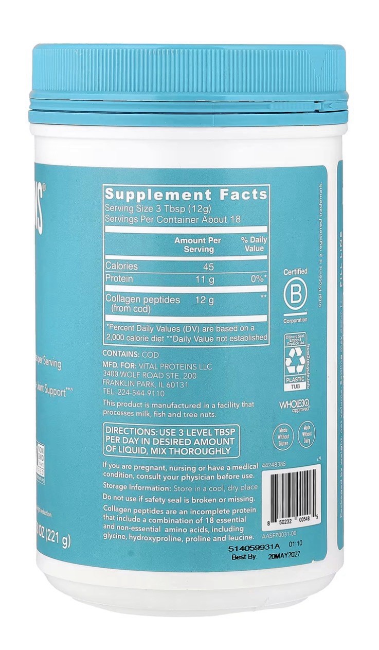 Vital Proteins Keto Marine Collagen – Wild Caught 🐠 Non-GMO 7.8oz SHIPS FREE!