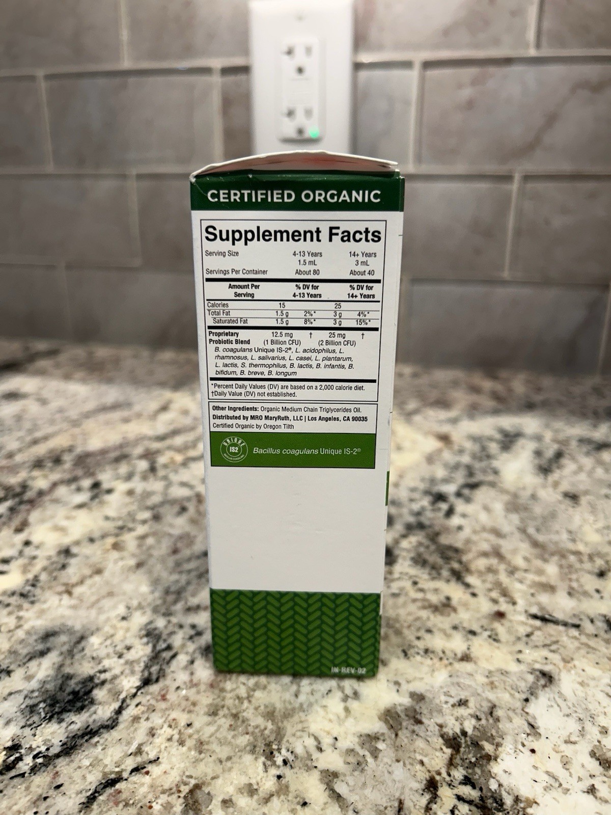 MaryRuth’s Organic Liquid Probiotic Unflavored Digestive Support 4 fl oz