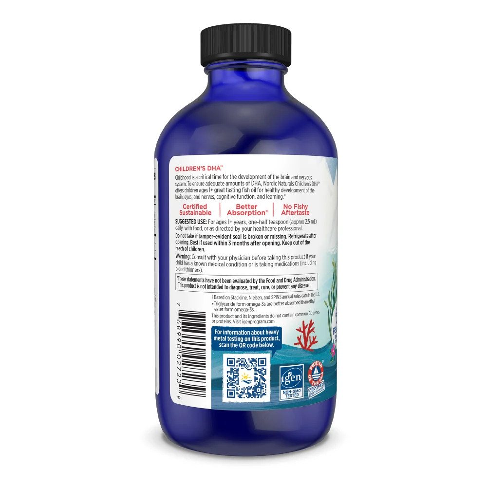 Nordic Naturals Children’s DHA Liquid – Strawberry Flavored Kids Fish Oil, 8 Oz