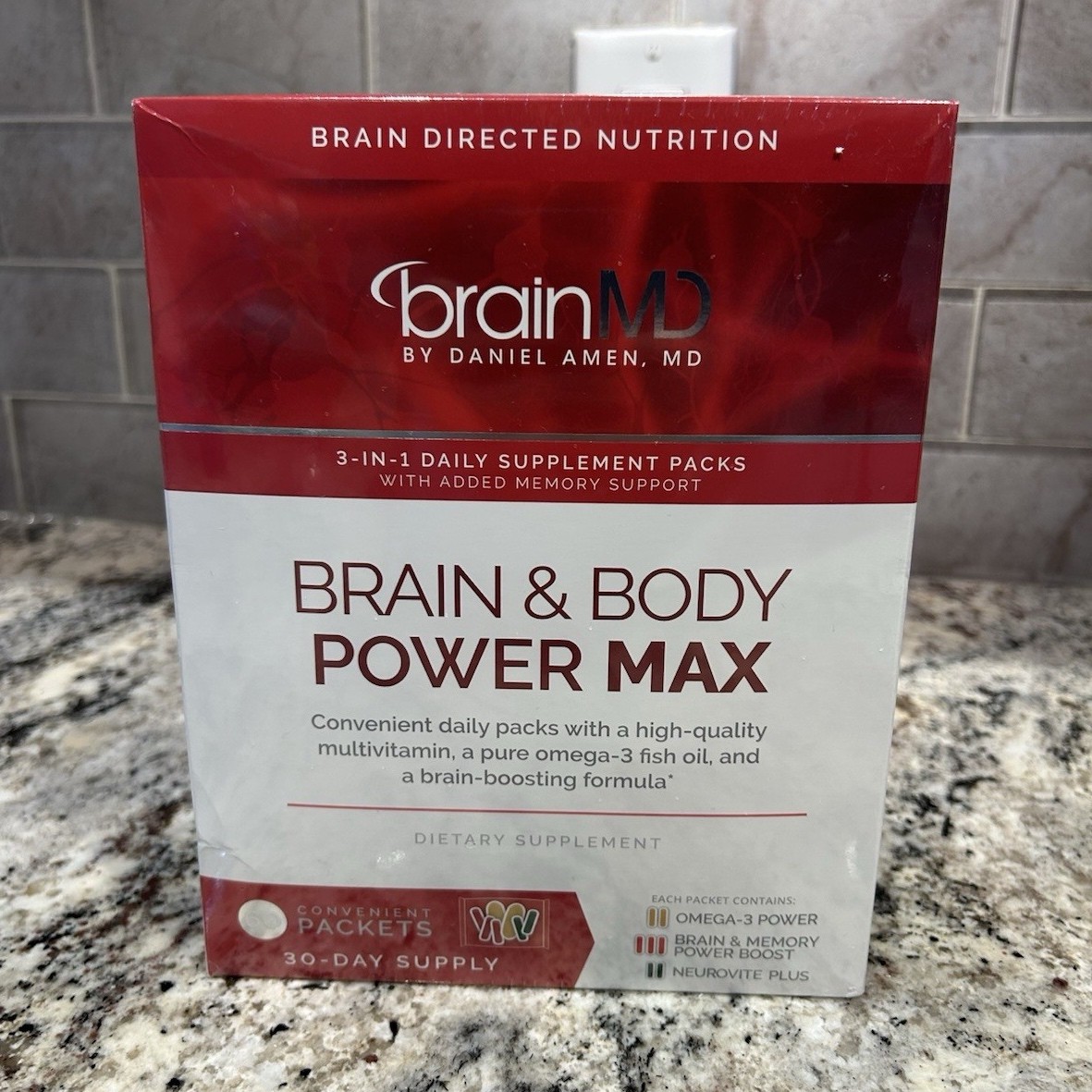 BrainMD Brain & Body Power Max Multivitamin Omega-3 Ginkgo 30-Day Supplement