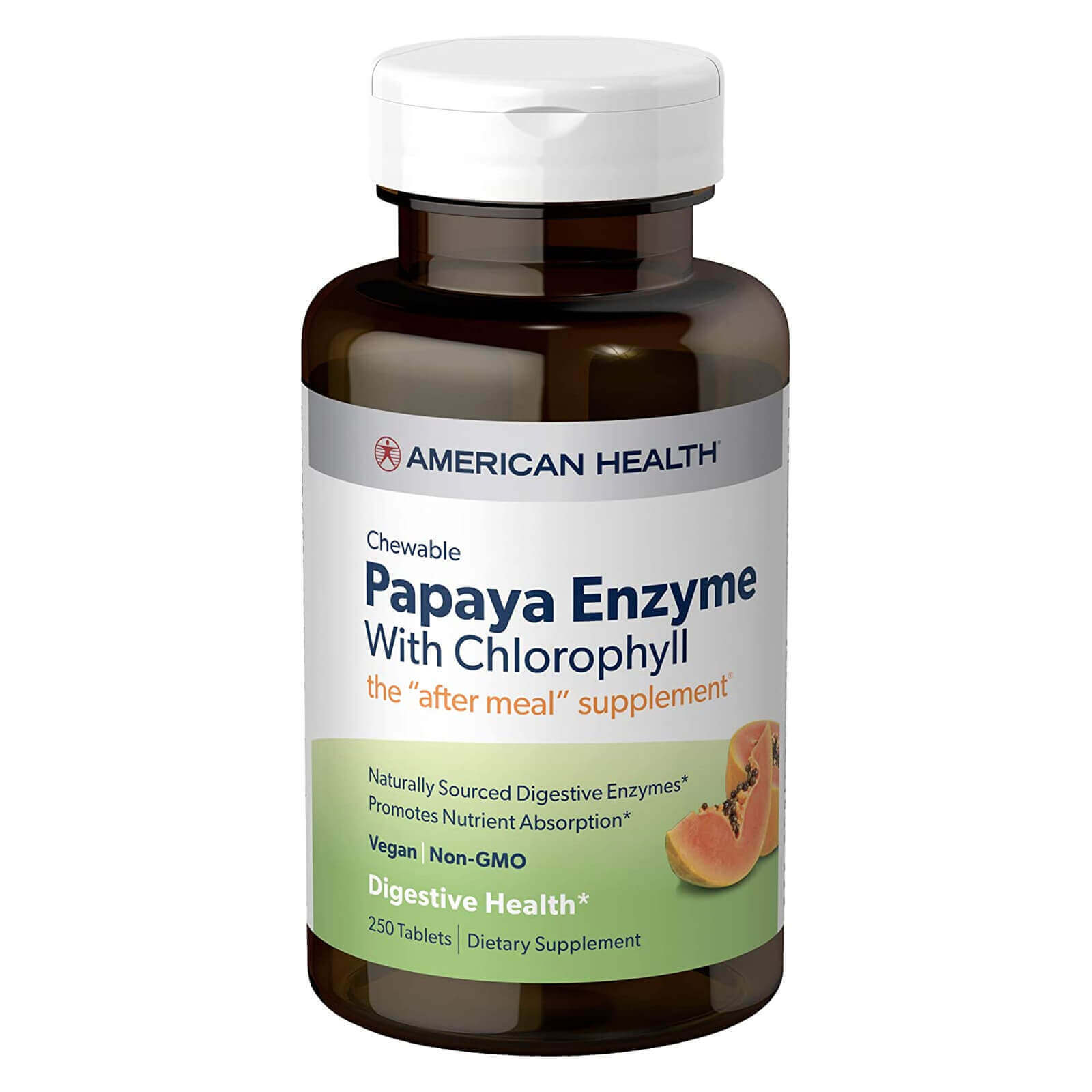 American Health Papaya Enzyme with Chlorophyll 250 Chew Tabs