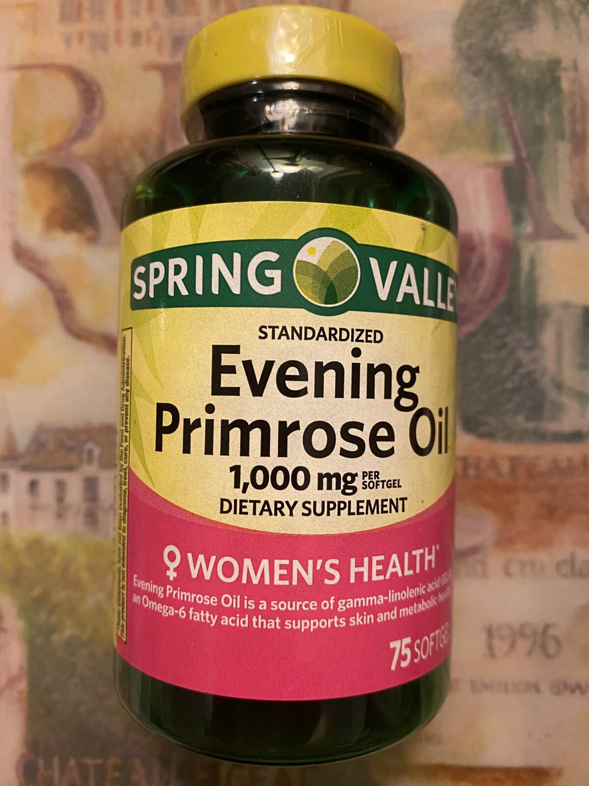 *2 PK**Spring Valley Women’s Health Evening Primrose Oil 1000mg 75 Softgels~2027