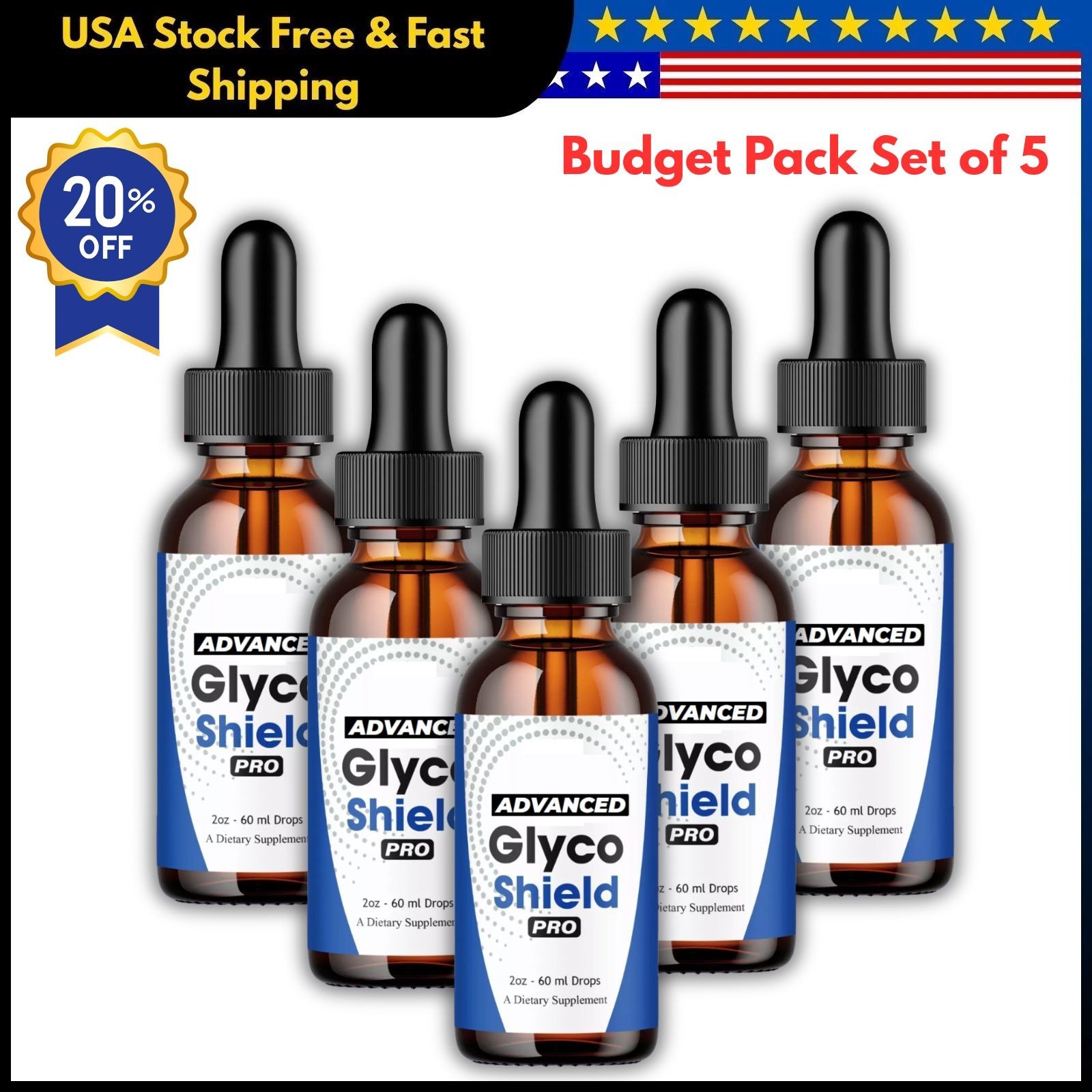 Glyco Shield Blood Support Drops innovative Vitamin Supplement 2ML 5 Pack US