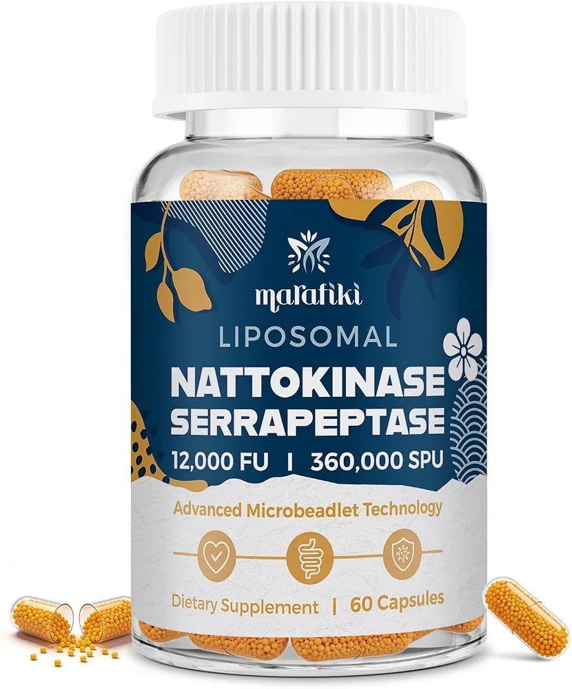 marafiki Liposomal Nattokinase Serrapeptase 60 Capsules Vegan Gluten-Free