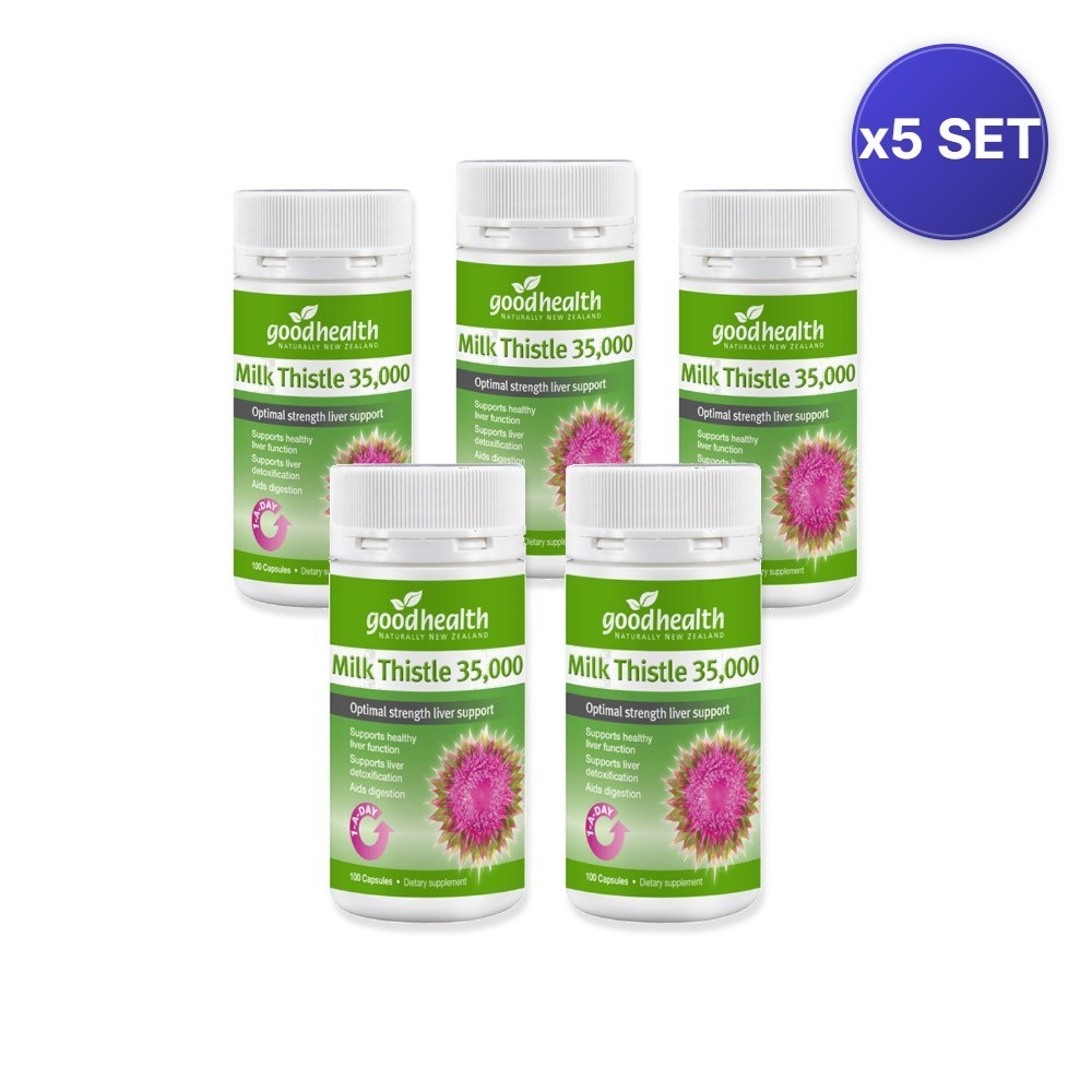 Milk Thistle 35,000mg – Liver & Digestive Support (100 Capsules) – 5 Pack