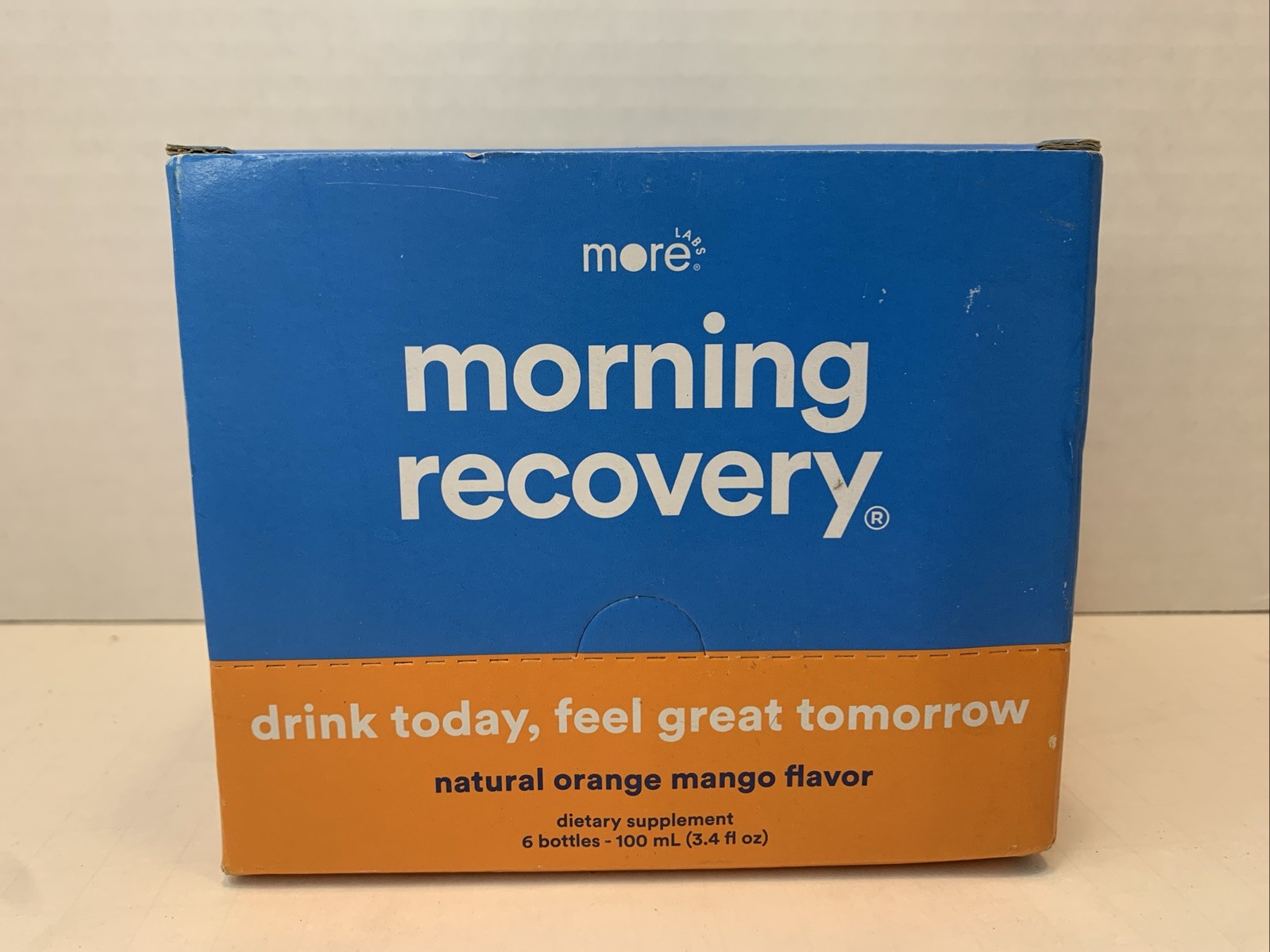 MORE Morning Recovery Hangover Prevention Drink Orange Mango 3.4 OZ 6 pack NIB