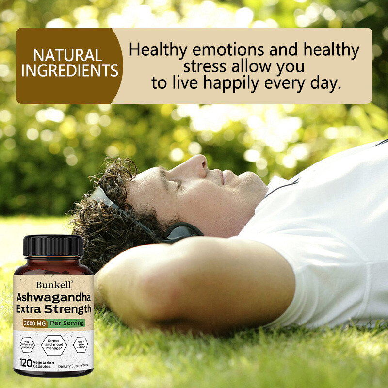 Organic Ashwagandha Capsules 3000mg Supplement w/ Black Pepper Root Powder