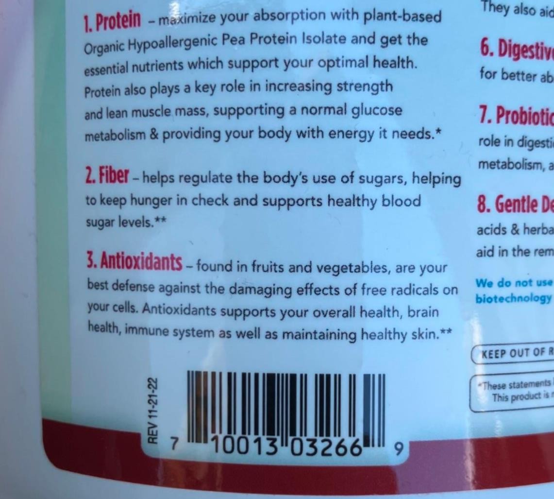 OLYMPIAN LABS Greens 8-In-1 w/ Protein OL Blueberry Flavor 12.87 Oz Tub BB 08/27