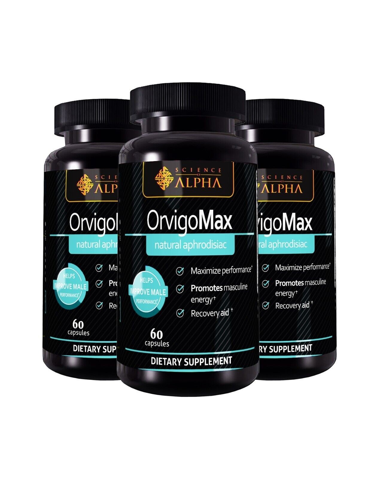 Alpha OrvigoMax Male Performance Supplement Natural Aphrodisiac 60 Capsules
