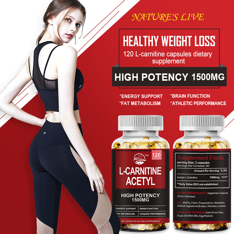 Acetyl L-Carnitine Capsules 1500mg High Potency Brain Energy Support 120 Pills