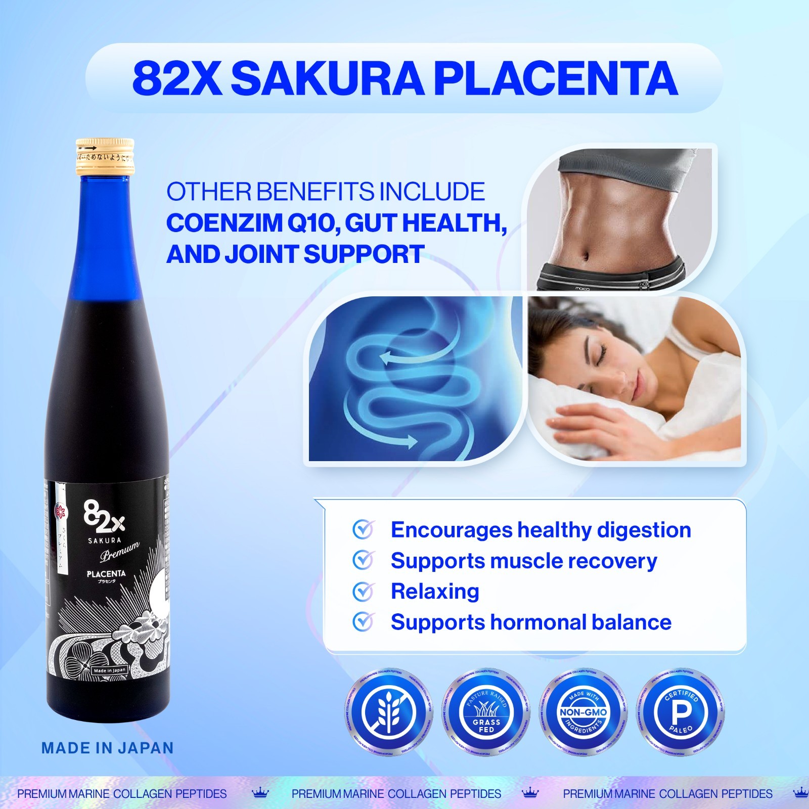 82X Sakura Placenta Liquid Drink Premium Placenta 450,000mg Placenta From Japan