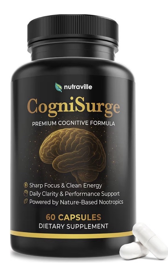 Nutraville CogniSurge Cognitive Nootropics Brain Support Supplement Memory 60cap