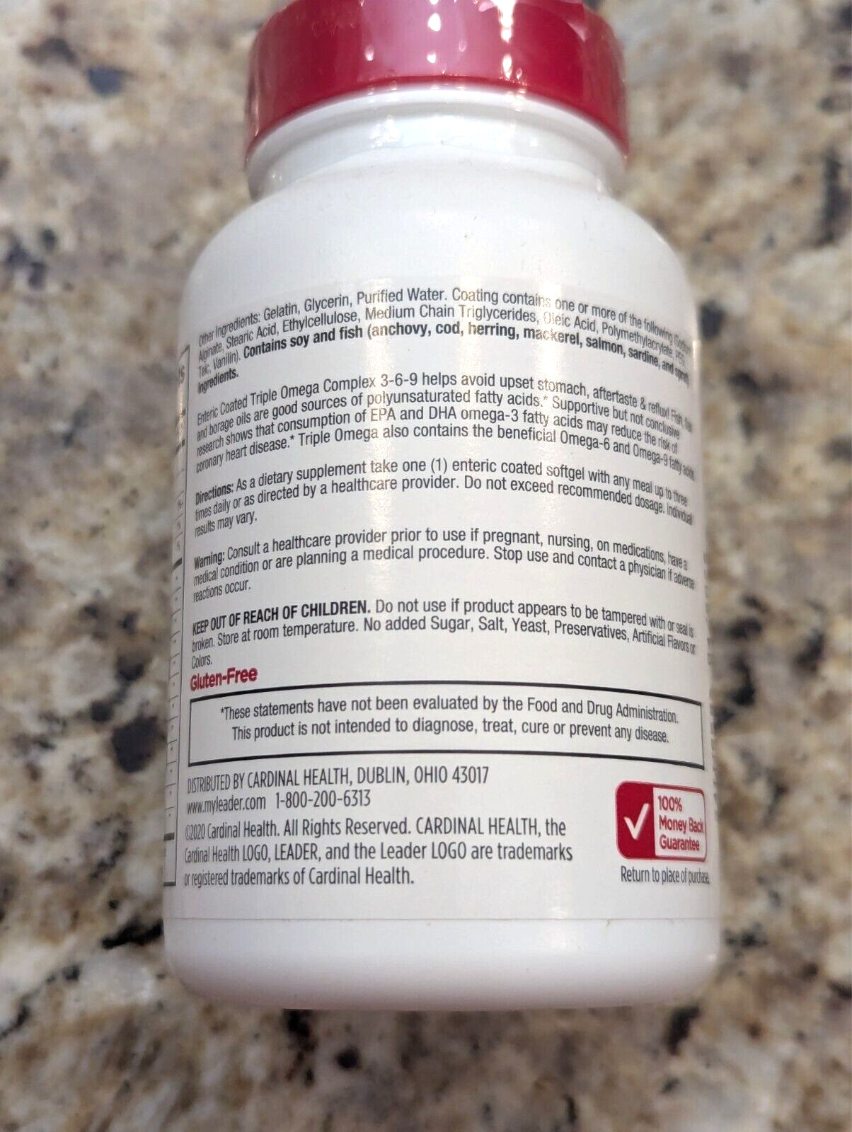Leader Triple Omega 3-6-9 Supplement 60 Enteric Coated Softgels exp: 04/2026