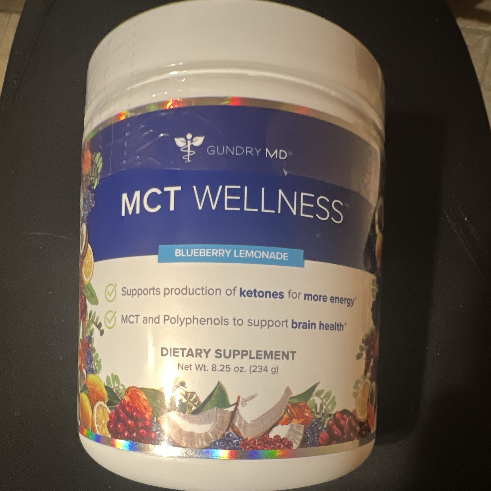 New Gundry MD MCT Wellness Powder Blueberry Lemonade Keto 8.25 oz