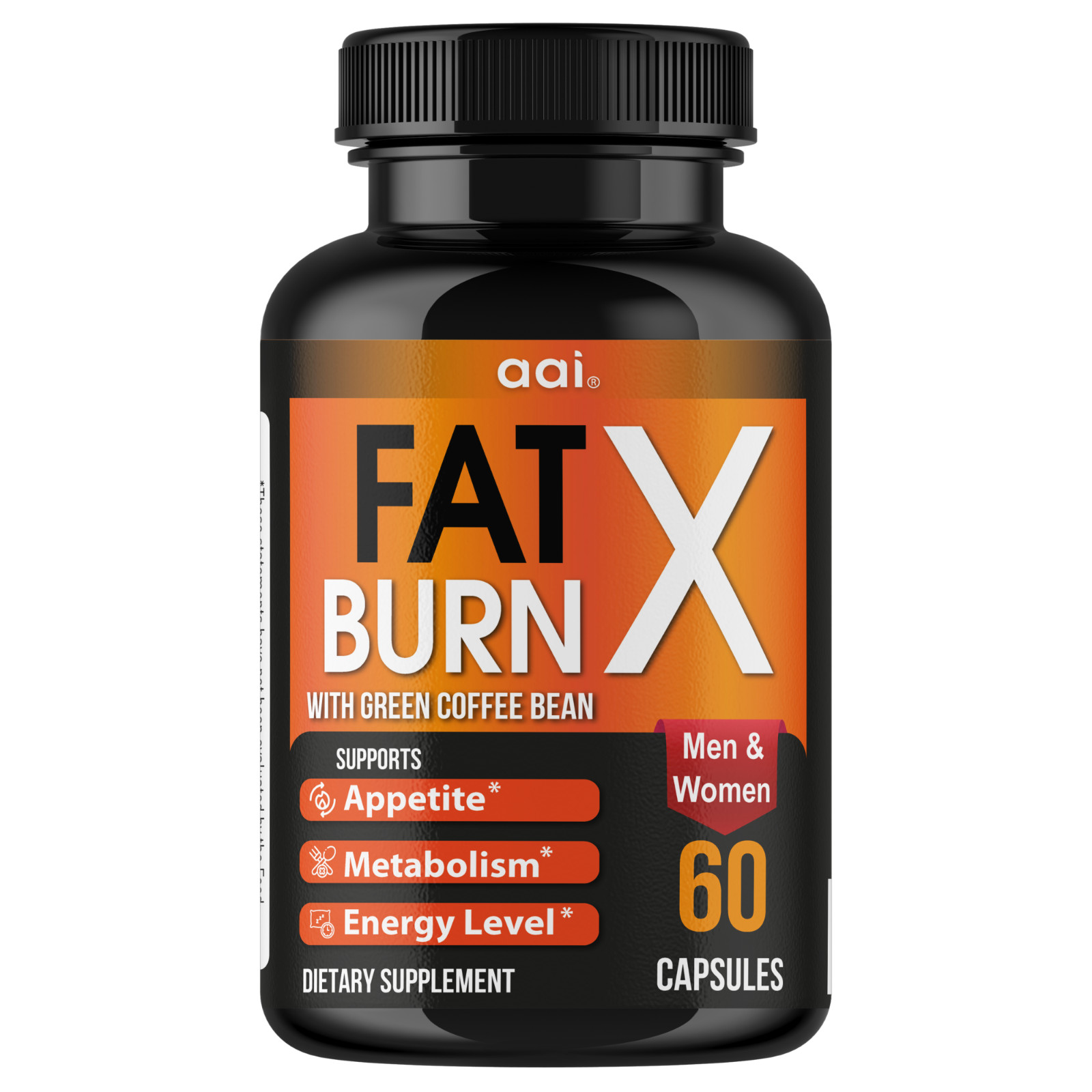 Fat Burn X Green Coffee Bean Capsules Metabolism Energy Support 60 Count
