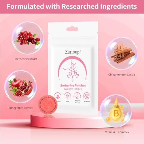 Berberine Patches with L Glutamine, Chromium, Pomegranate 30 Count (Pack of 2)