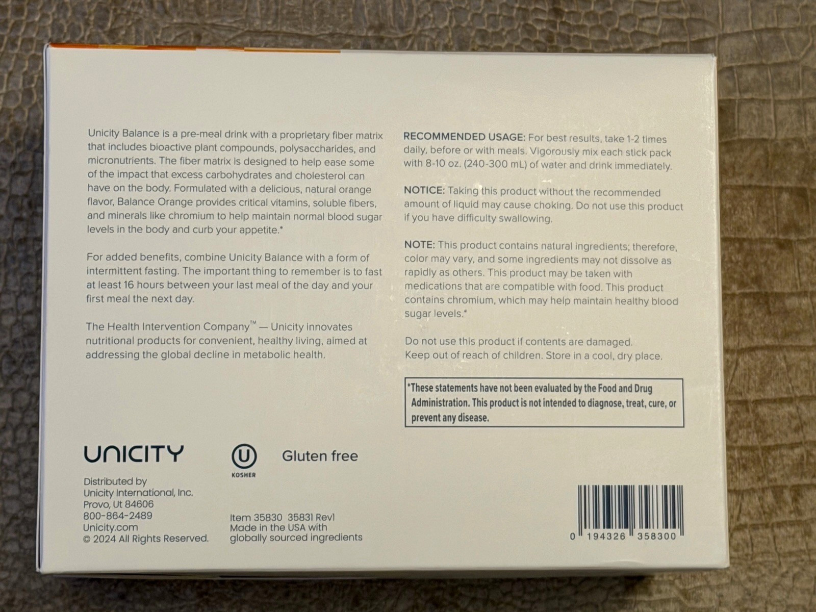 Unicity BALANCE Cholesterol Support Drink 30 Pack New / Sealed – July 2026