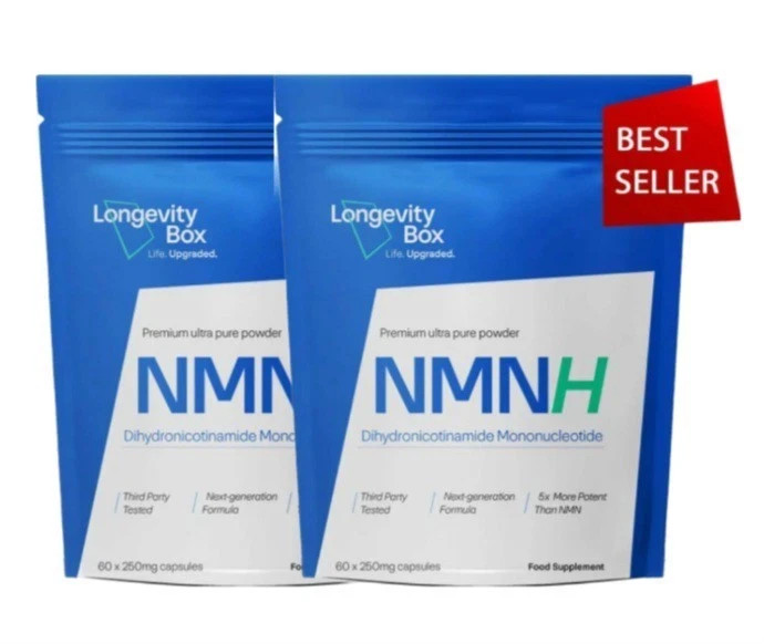LongevityBox NMNAlternative NMNH 250 mg NAD+ Booster 2 Pack Healthy Aging Caps